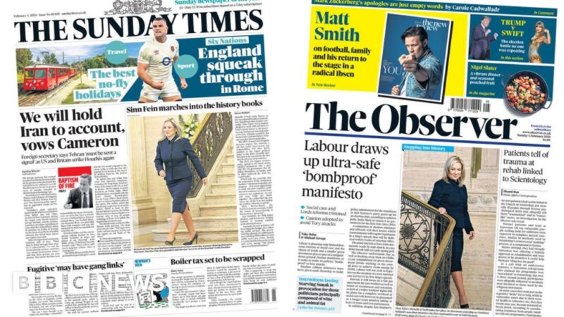 Newspaper headlines: ‘We’ll hold Iran to account’ and O’Neill ‘steps into history’