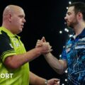 Premier League darts: Michael van Gerwen beats Luke Humphries in night three final in Glasgow