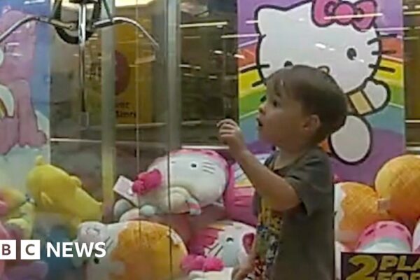 Watch: Police rescue toddler stuck inside claw machine