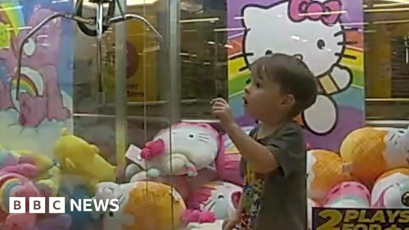 Watch: Police rescue toddler stuck inside claw machine