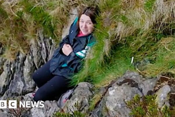 Woman stuck on mountain scattering dad’s ashes rescued