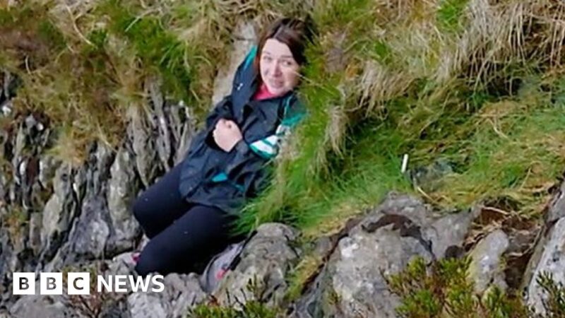 Woman stuck on mountain scattering dad’s ashes rescued